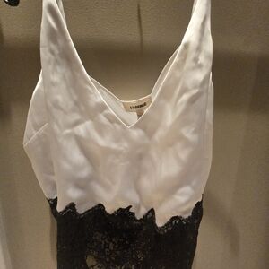 L'AGENCE Ivory and Ebony Lace Top